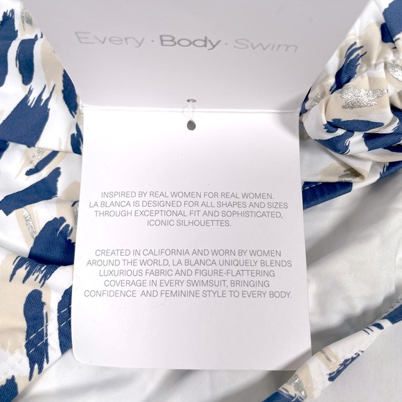 LA Blanca Swim Bottoms Size 14 White and Blue - Picture 4 of 6